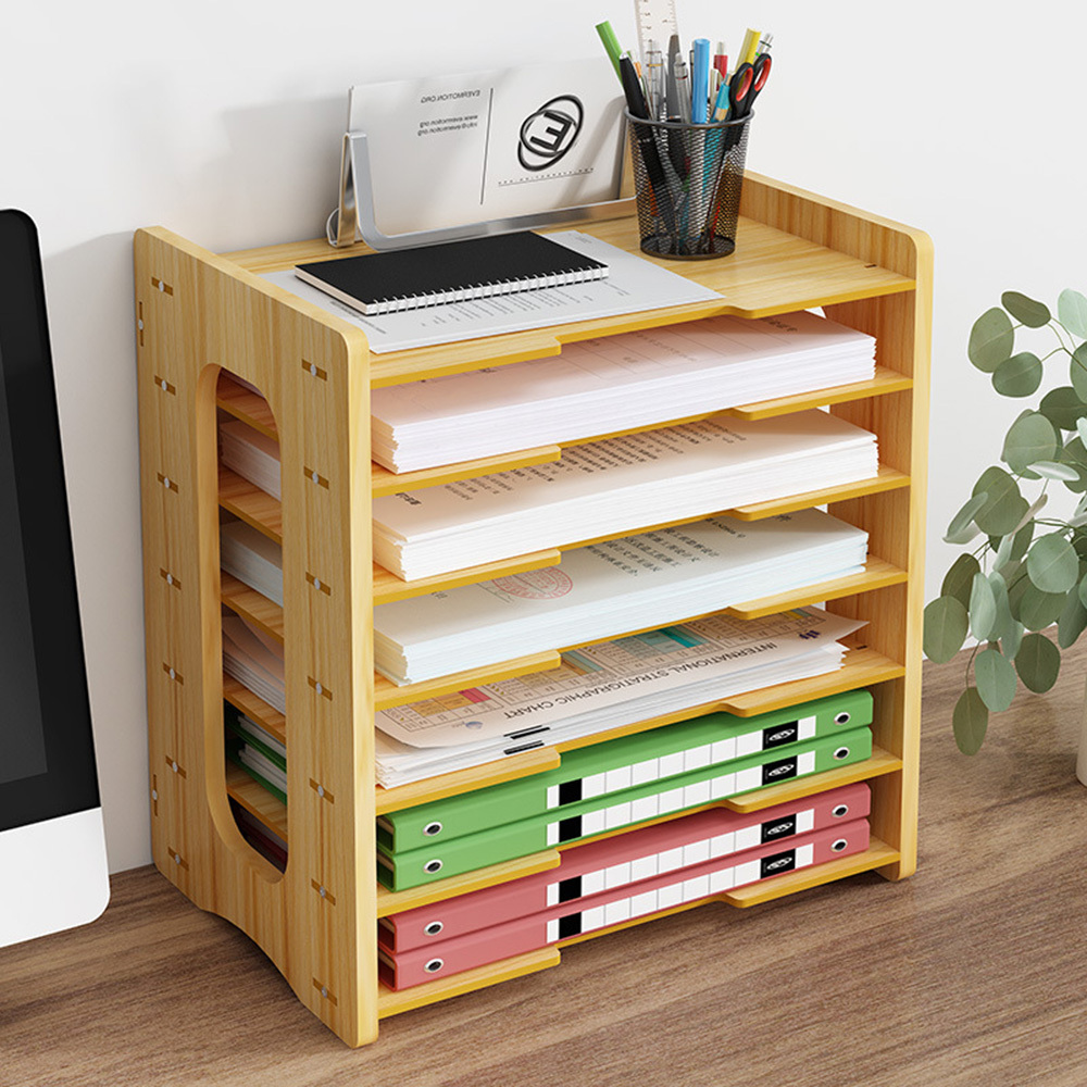 Vassoio portadocumenti in legno, per ufficio, scrivania, portadocumenti  formato A4, organizer : : Cancelleria e prodotti per ufficio