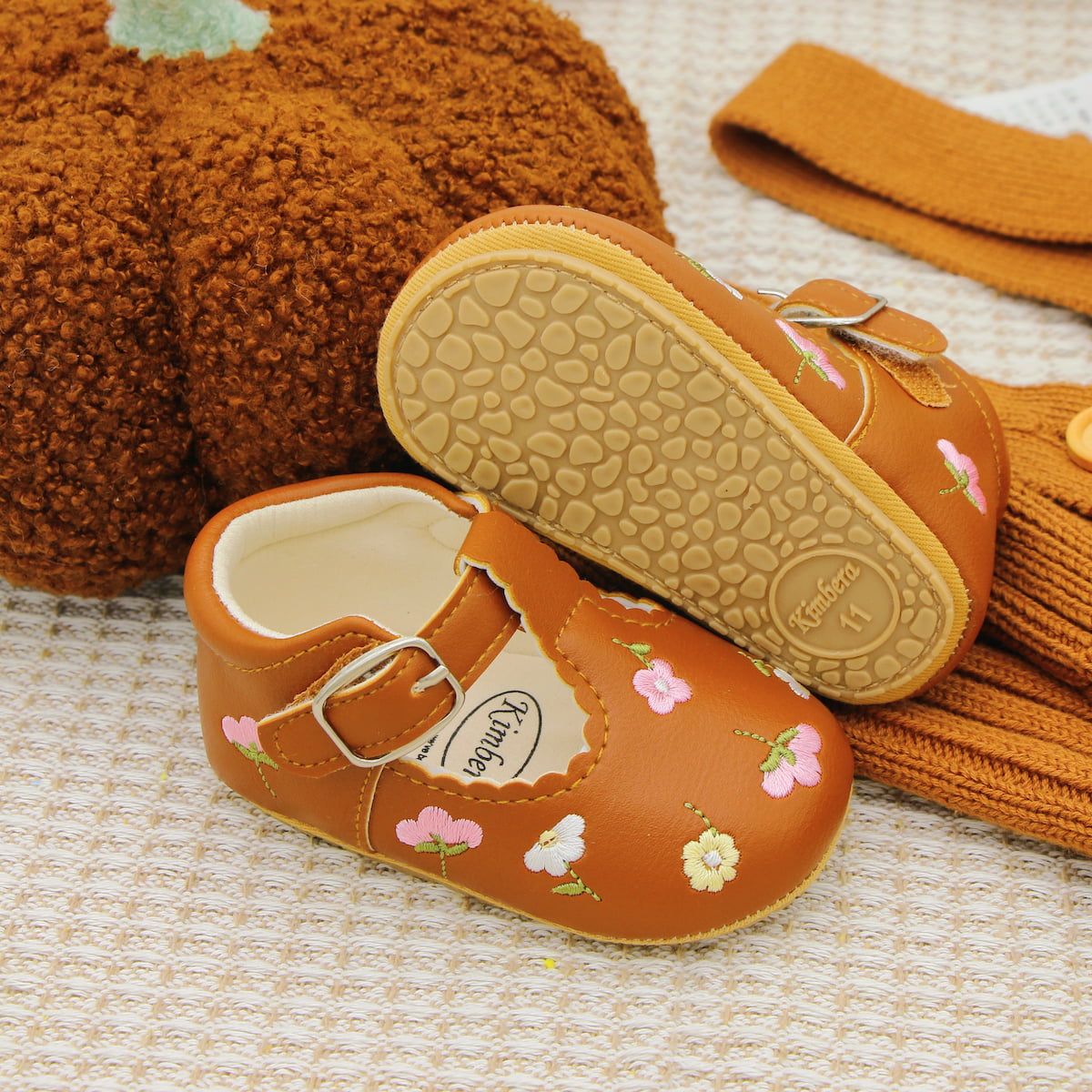 Cute Embroidered Flower Shoes Baby Girls - Temu