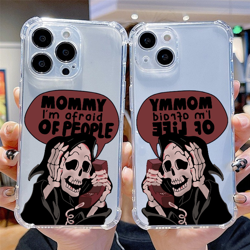 Halloween Skull Graphic Luxury Shockproof Phone Case For Iphone 15 14 13 12  11 Pro Max X Xr Xs 7 8 Plus Cpp Silicone Bumper Transparent Hard Back Soft  Cover Fall Phone Cases - Temu Israel