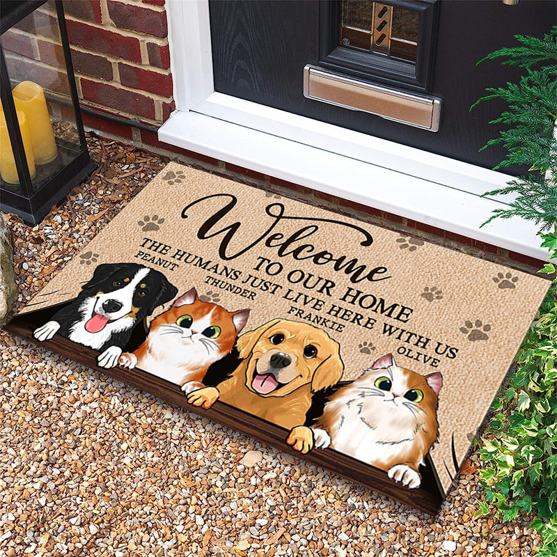 Welcome Doormat, Funny Dog Mat, Personalized Dog Doormat