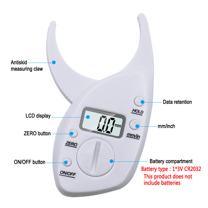 Digital Body Fat Caliper Skinfold Caliper Lcd Display Body Fat