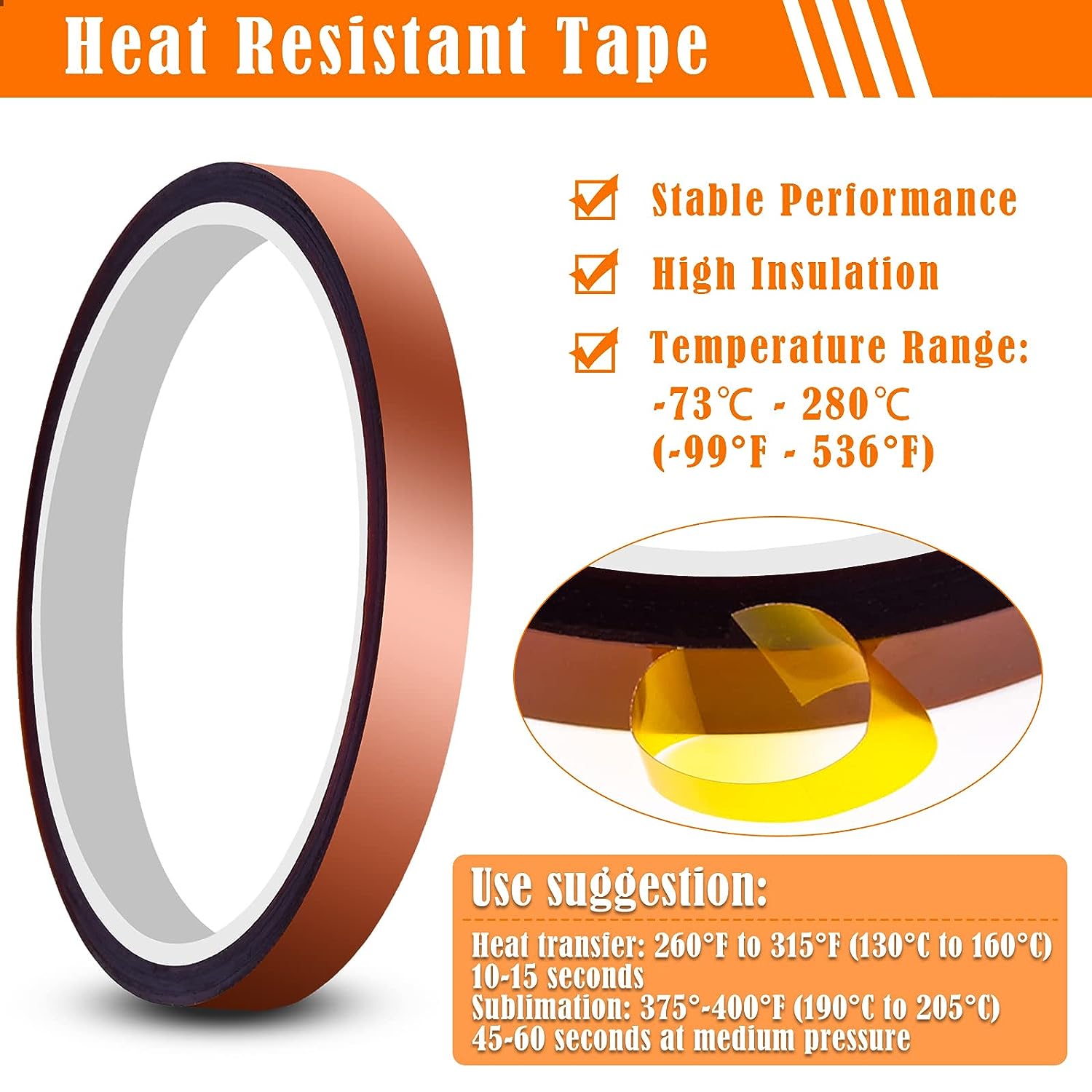 Heat Tape, Heat Tape for Sublimation, Heat Resistant Tape, Heat Transfer  Tape, High Temperature Tape, Thermal Tape, Heat Press Tape, High Heat Tape  