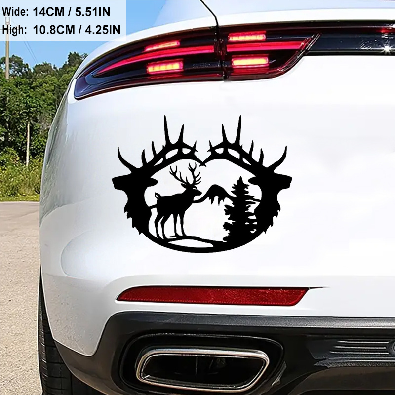 1pc Deer Antler Scene Graphics Car Sticker For Laptop Bottle Truck Phone  Motorcycle SUV Vehicle Paint Window Wall Cup Fishing Boat Skateboard Decal