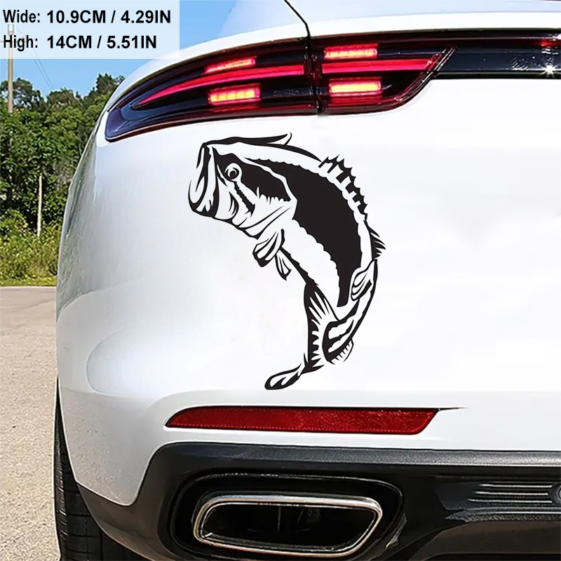 1pc Big Mouth Bass Fish Car Sticker For Laptop Water Bottle Car Truck SUV  Motorcycle Vehicle Paint Window Wall Cup Toolbox Guitar Scooter Decal