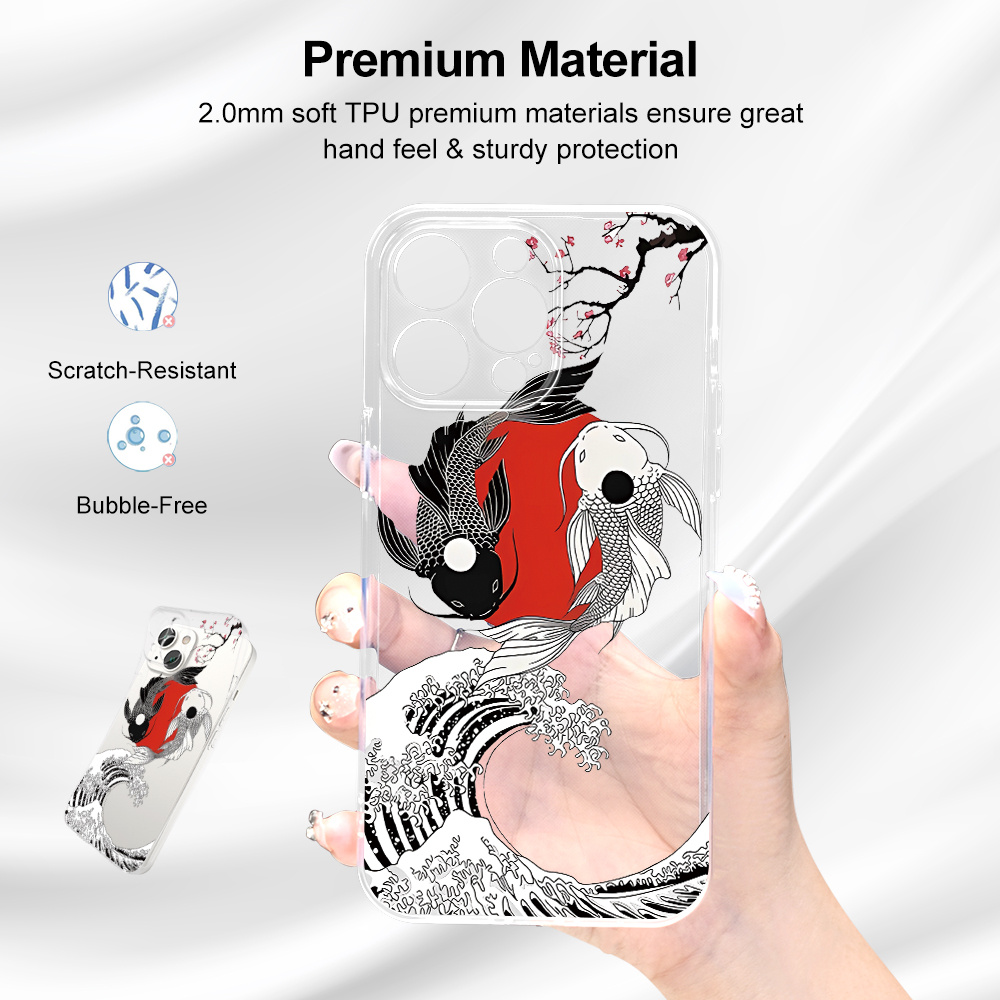 

Pisces Play Beads Uv Print Clean Case 2.0mm Thickening Phone Cover 360 Degree Full Protection For Iphone15 14 13 12 11 Pro Max Xr X Xs Max 7 8 Plus Se Mini