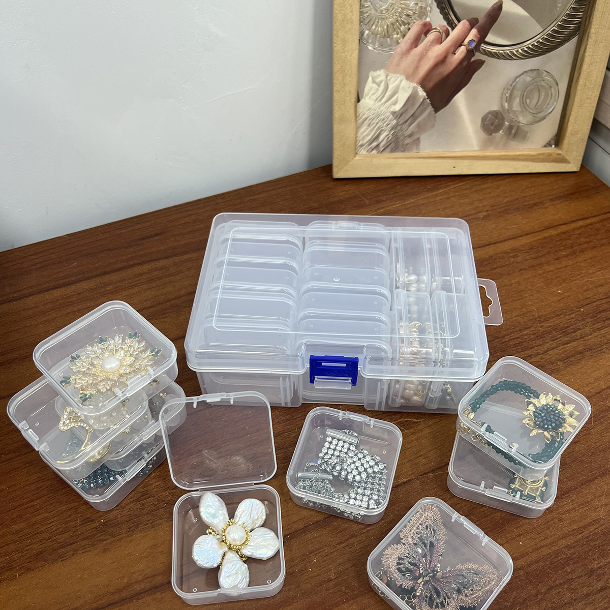 Clear Plastic Storage Case Jewelry Beads Storage Box With - Temu