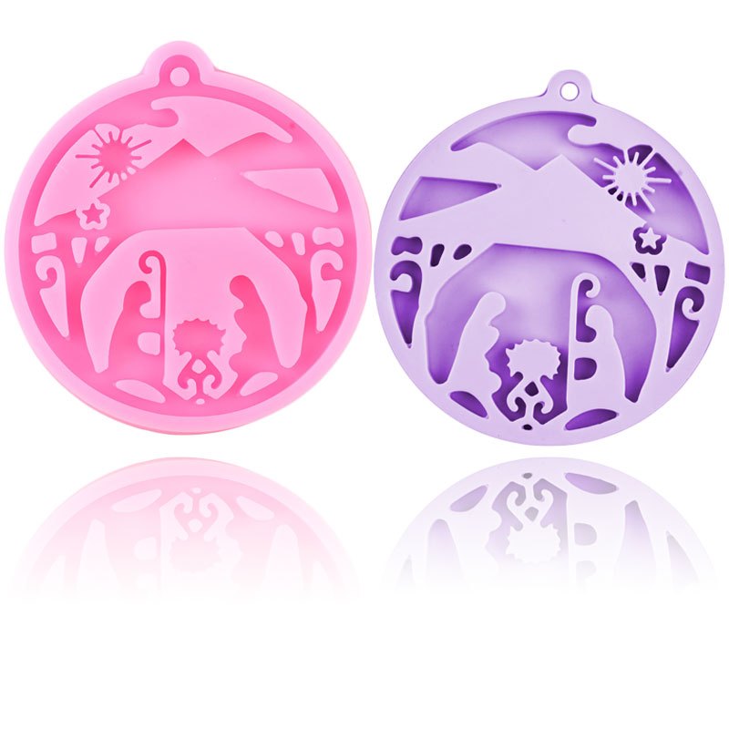 

1pc Christmas Snowflake Keychain Pendant Silicone Mold Epoxy Resin Necklace Jewelry Molds For Diy Cupcake Topper Fondant Chocolate Baking Christmas Tree Decor