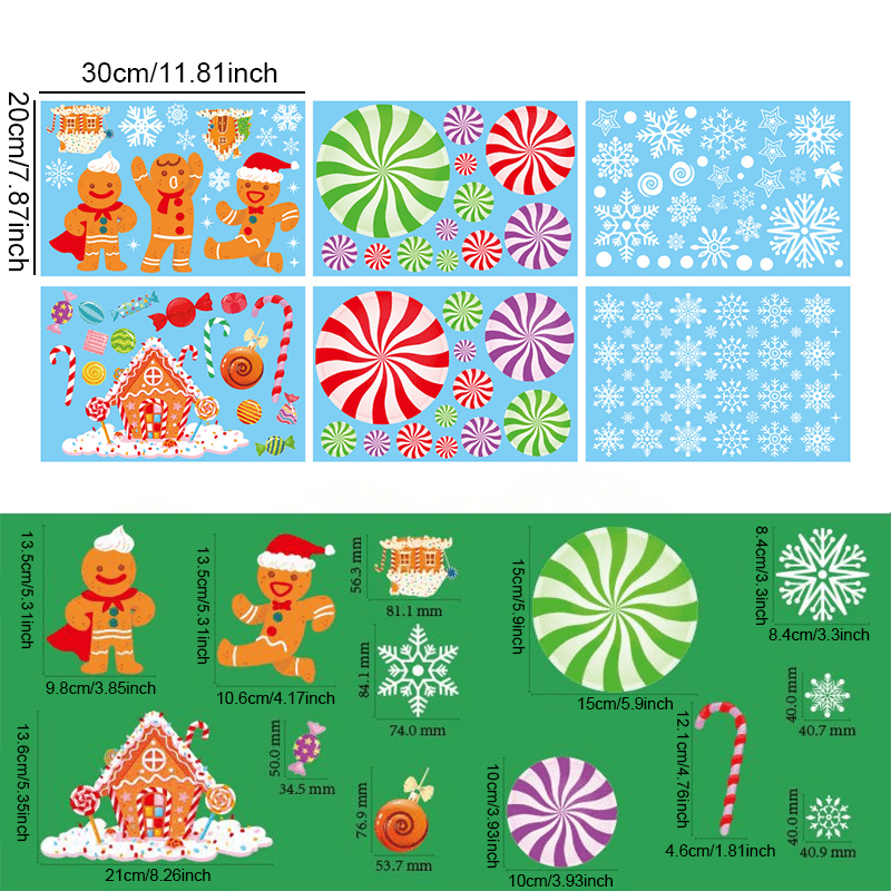 Christmas Gingerbread Man Window Sticker Decorations for Home 2023