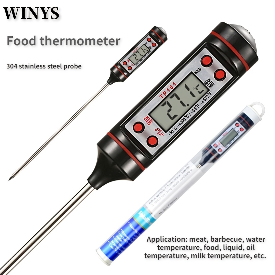 1pc Highly Accurate Kitchen Meat Thermometer with Probe - Perfect for Baking,  BBQ, and Liquids - Multi-functional Thermometer Pen with LCD Display