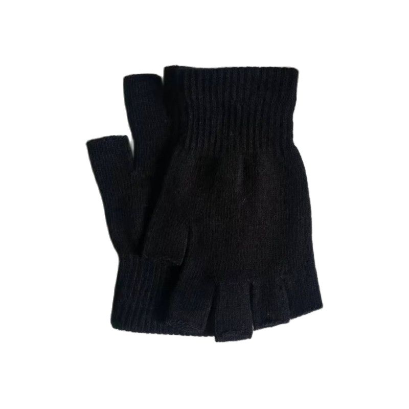 Guantes de vellón sin dedos negros guantes de texto mittens sin dedos  calentadores de muñeca fleece de bambú ecológico -  México