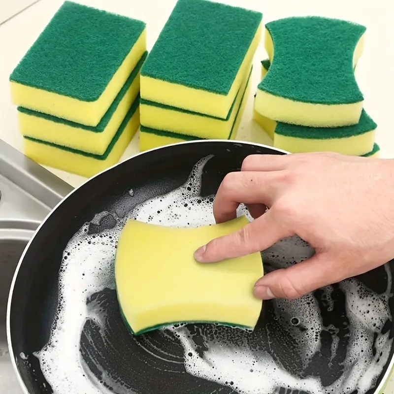 Scrub Sponges Kitchen Non-scratch, Heavy Duty Dishwashing Cleaning Sponges, Dish  Sponges For Washing Dishes, Pots And Pans - Temu