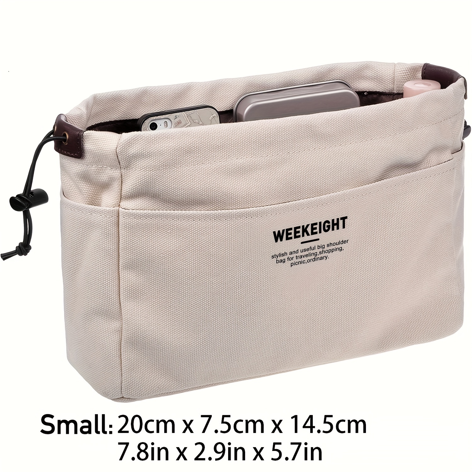 Minimalist Fashion Bag Organizer Insert, Storage Bag With Multiple
