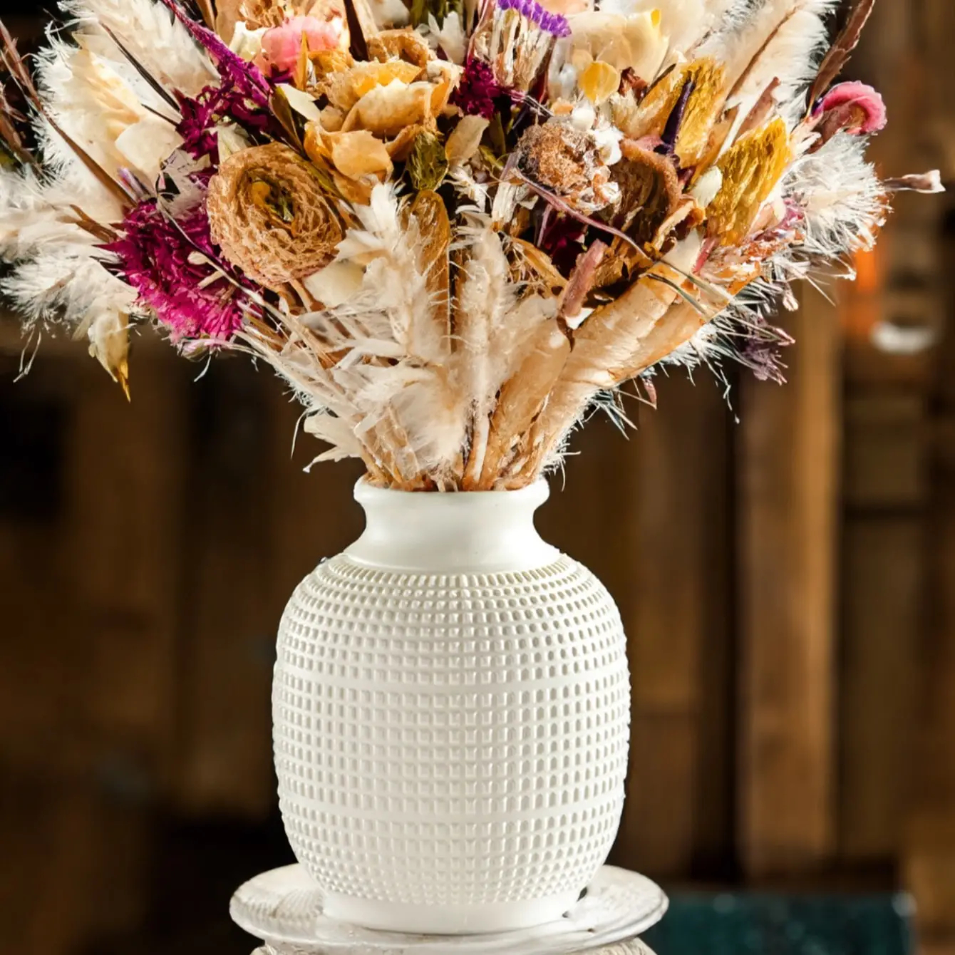 1pc Durable Plastic Vase, Faux Ceramic Flower Vase For Home Decoration  Floral Arrangements