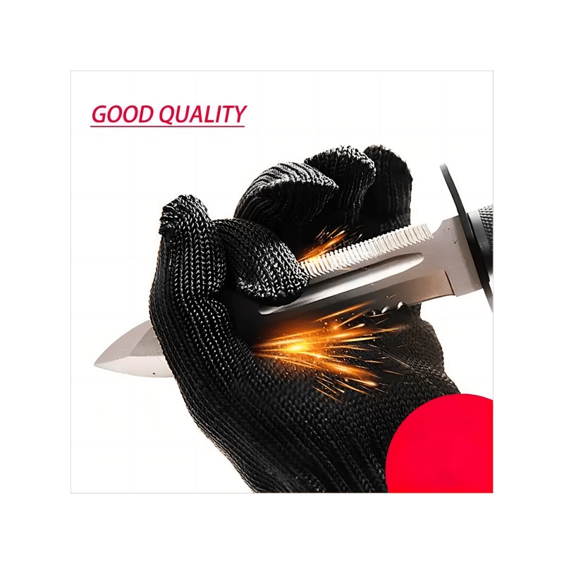 1 Pair Stainless Steel Wire Cut Resistant Anti-Cutting Safety Protective  Gloves