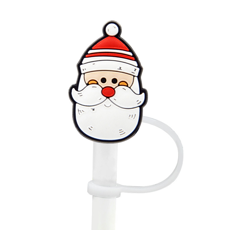 Christmas Straw Cover Cap for Stanley Cup Silicone Straw Topper