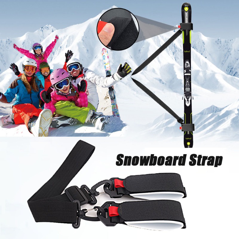 2 pièces bandoulière réglable porte-skis porte-épaules sangle de ski pour  Pack de Transport Skis 