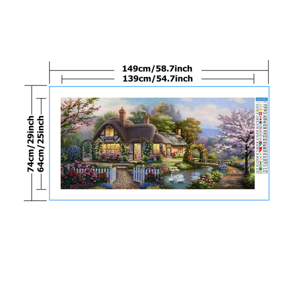 Needlework Diy Landscape Painting Cross Stitch Kit Garden - Temu