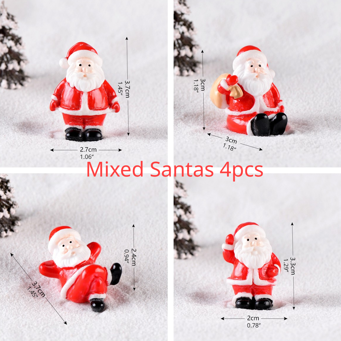 Z 21pcs Christmas Miniature Ornaments Santa Claus And Snowman Resin Doll  Desktop Decoration Crafts (7 Patterns, 3 Of Each)