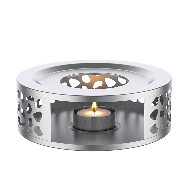 Stainless Steel Candle Stove With Glass Flower Teapot - Temu