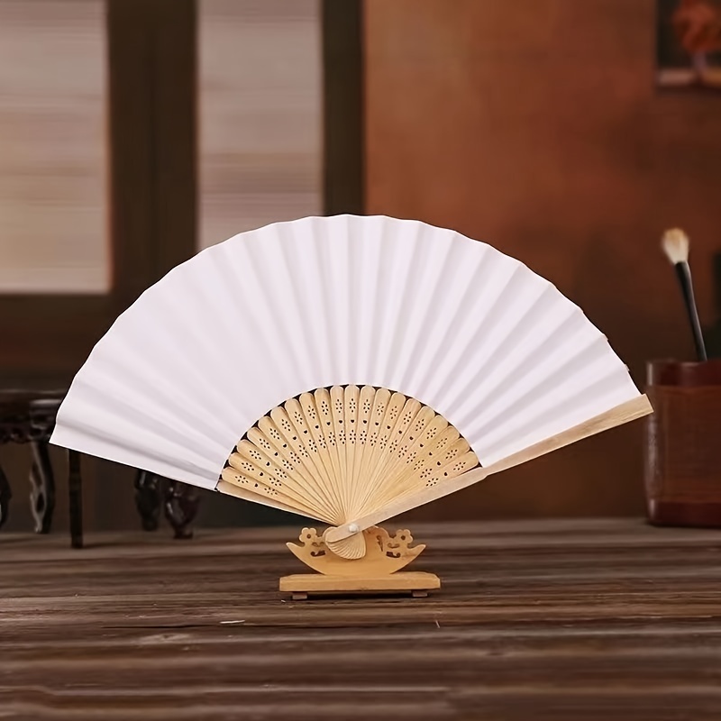 Blank Fan White Folding Paper Fan Blank Hand painted Fan - Temu