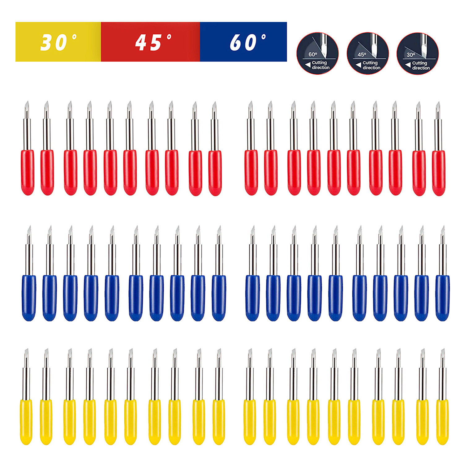 10PCS Fine Point Blades Replacement for Cricut Blades for Maker 30° 45° 60°  Deep Cutting Blades Bundle for Cricut Machine - AliExpress