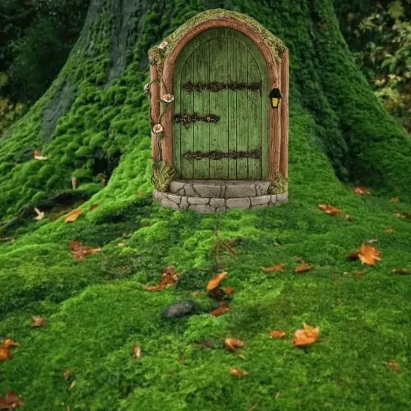 1pc Fairy Tale Door Tree Opening, Garden Creative Retro Door