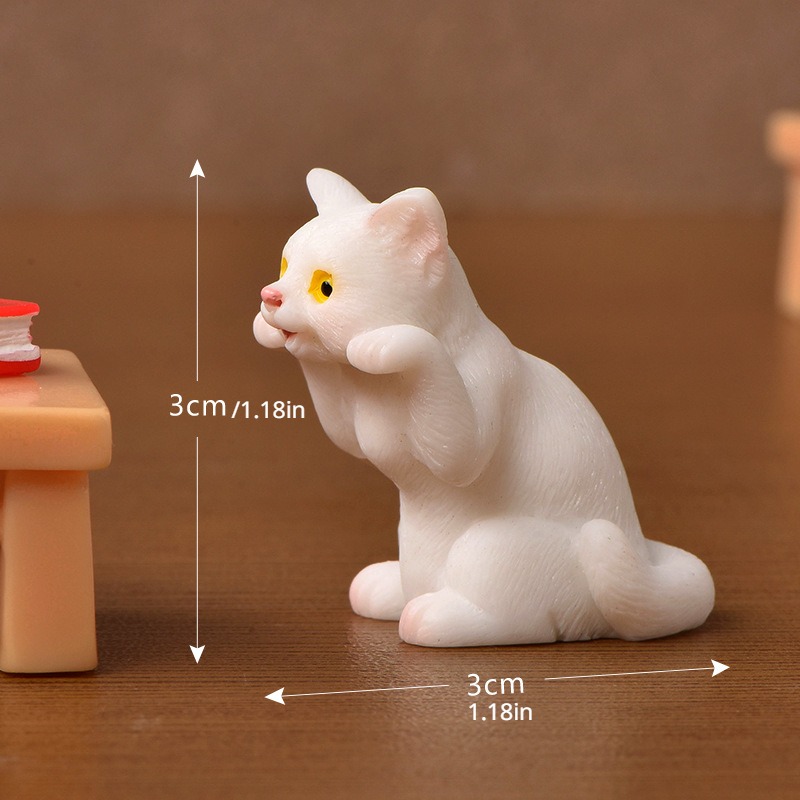 5 ピース/セットリアルな猫 風景樹脂工芸品、漫画かわいい猫、模擬動物 - Temu Japan