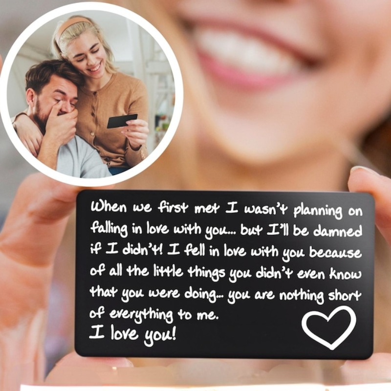 Portafoglio In Metallo Personalizzabile, Con Foto Di Coppia. Regalo, Anniversario, Coppia. Souvenir Romantico, Fidanzato, Appuntamento. - Italia - Foto 8