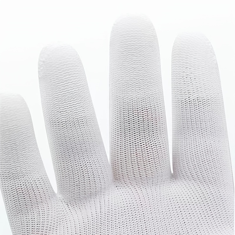 Thin White Nylon PU Finger-Coated Rubber Dipped Rubber Coated Palm  Electronic Dust-Free Anti-Static Protective Gloves - China Nitrile Gloves  and Work Gloves price