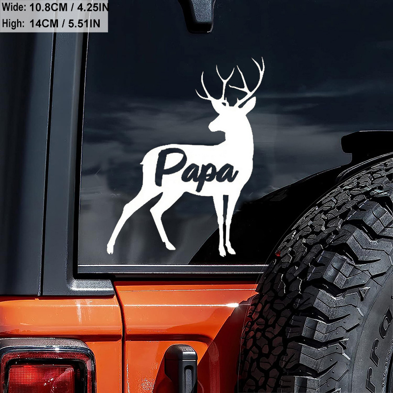 Fish Deer Antlers Hunting Fishing |White|Vinyl Decal Sticker|Cars Trucks  SUV Laptops Tool Box Wall Art| 7 X 5.5|CGS245