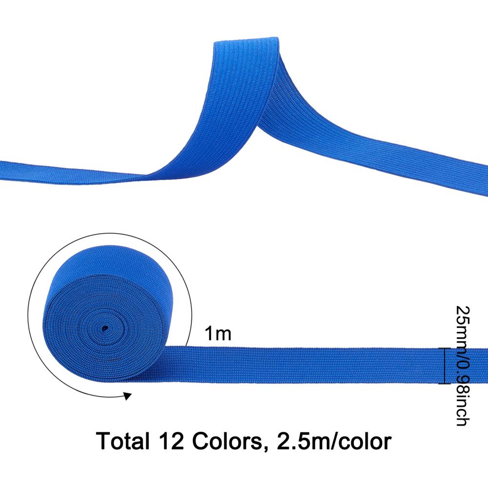 12 Colors Flat Elastic Rubber Band Webbing Garment Sewing - Temu