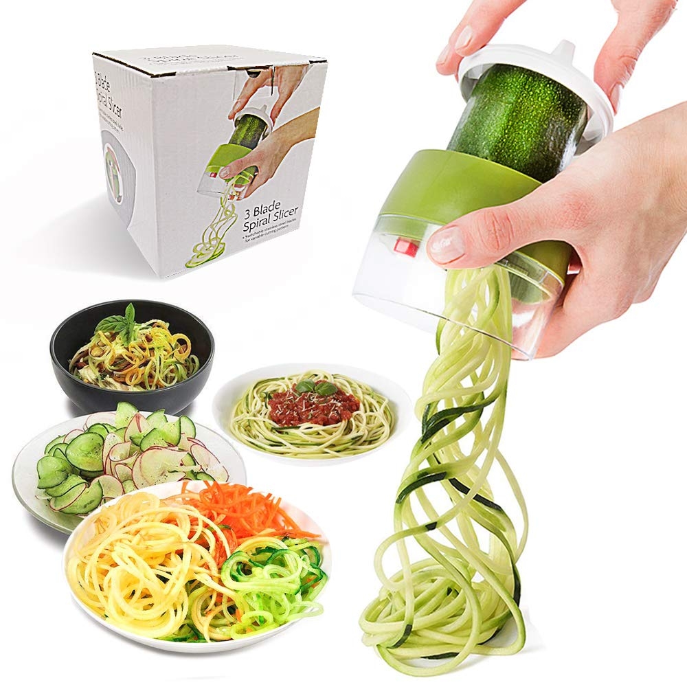 Handheld Vegetables Zoodle Slicer Spiral Manual Spiralizer Cutter Maker Kitchen