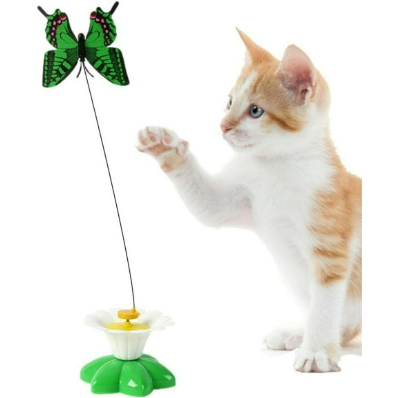 Battery operated outlet butterfly cat toy