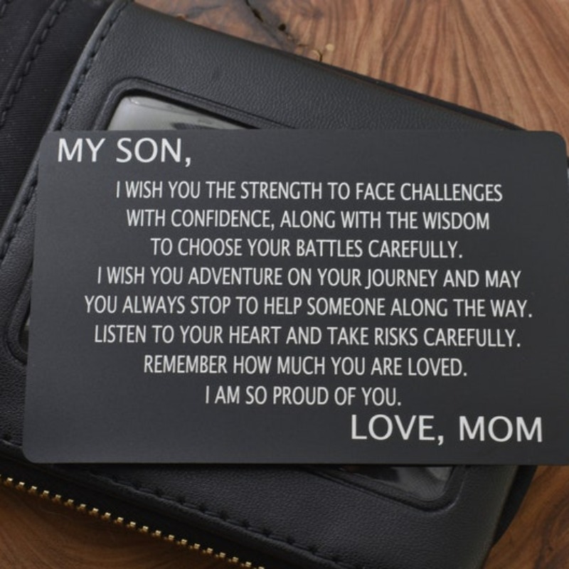 

Engraved Metal Wallet Card, I Love You Postcard For Expressing Love, Wallet Card & Gift For Birthday, Son