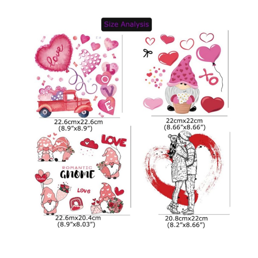  Valentines's Day Iron on Transfers Stickers