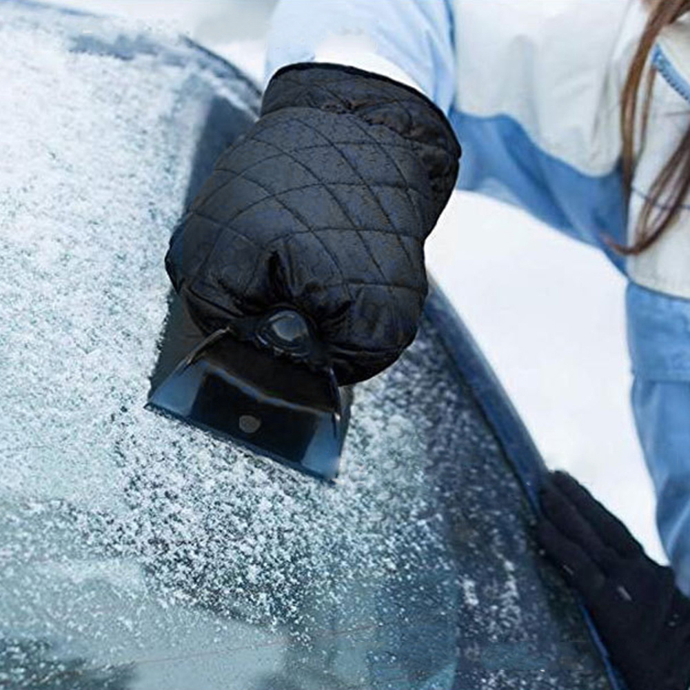 Ice Scraper Mitt With Waterproof Snow Shovel Glove For Car Frost