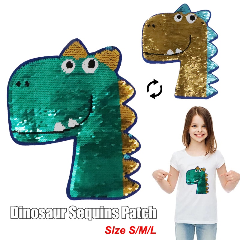 Parches de ropa para niños, lindo dinosaurio para coser o planchar