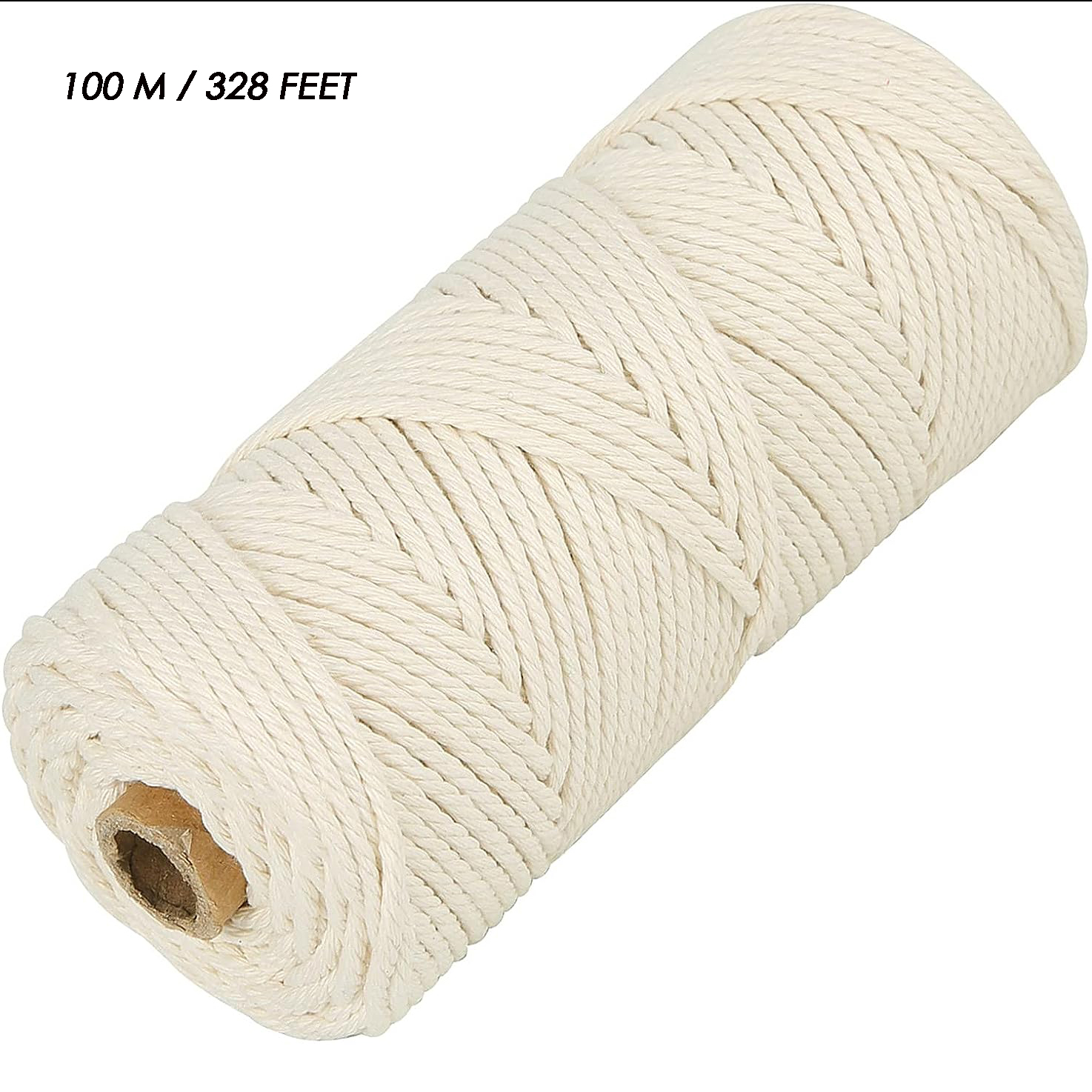 Macrame Cotton Cord 2mm 328 Ft 100m, 2 Strand Twisted Macrame Rope