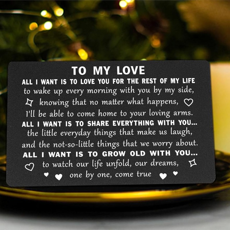 

Engraved Metal Wallet Card, I Love You Postcard For Expressing Love, Wallet Card & Gift For Birthday, Valentine's Day, Husband, Wife