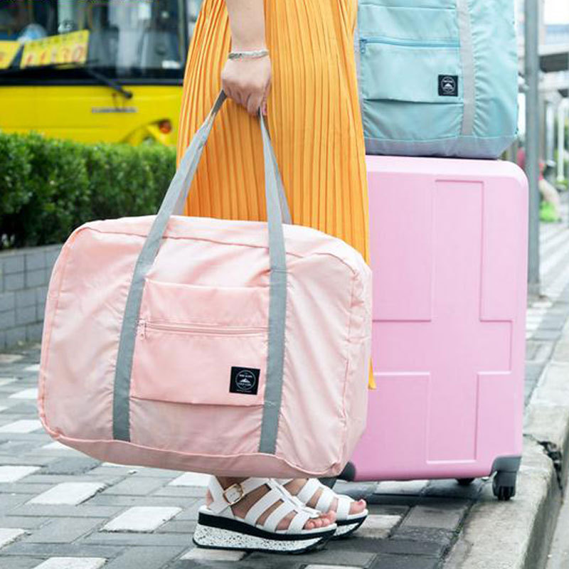 

Foldable Large Travel Storage Bag, Tote With Luggage Sleeve, Lightweight Duffel For Clothes And Packing Organizer