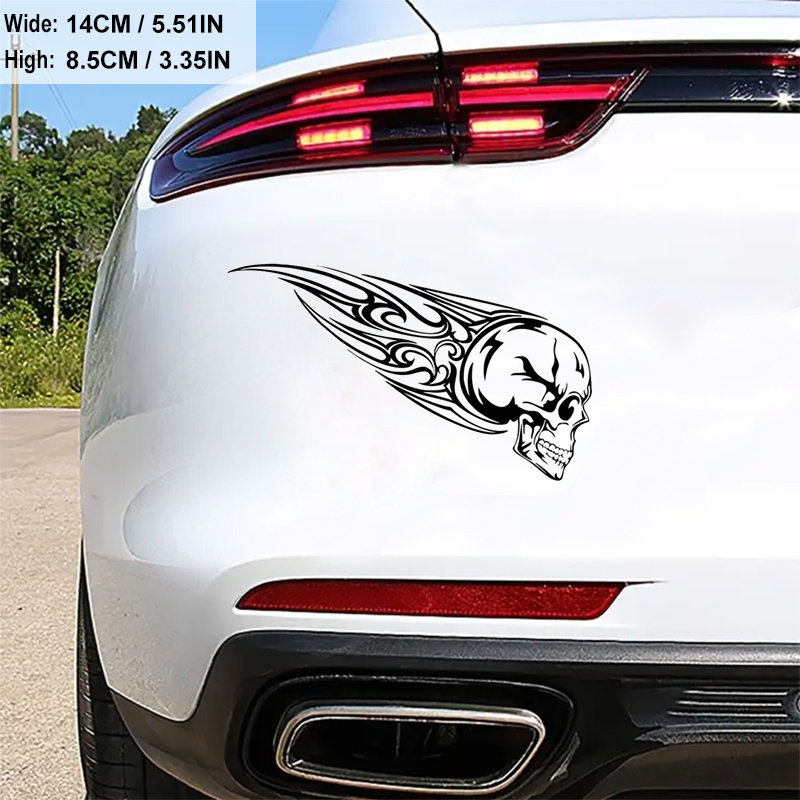 Fashion Skull Racing Flame Design Creative Car Sticker For - Temu