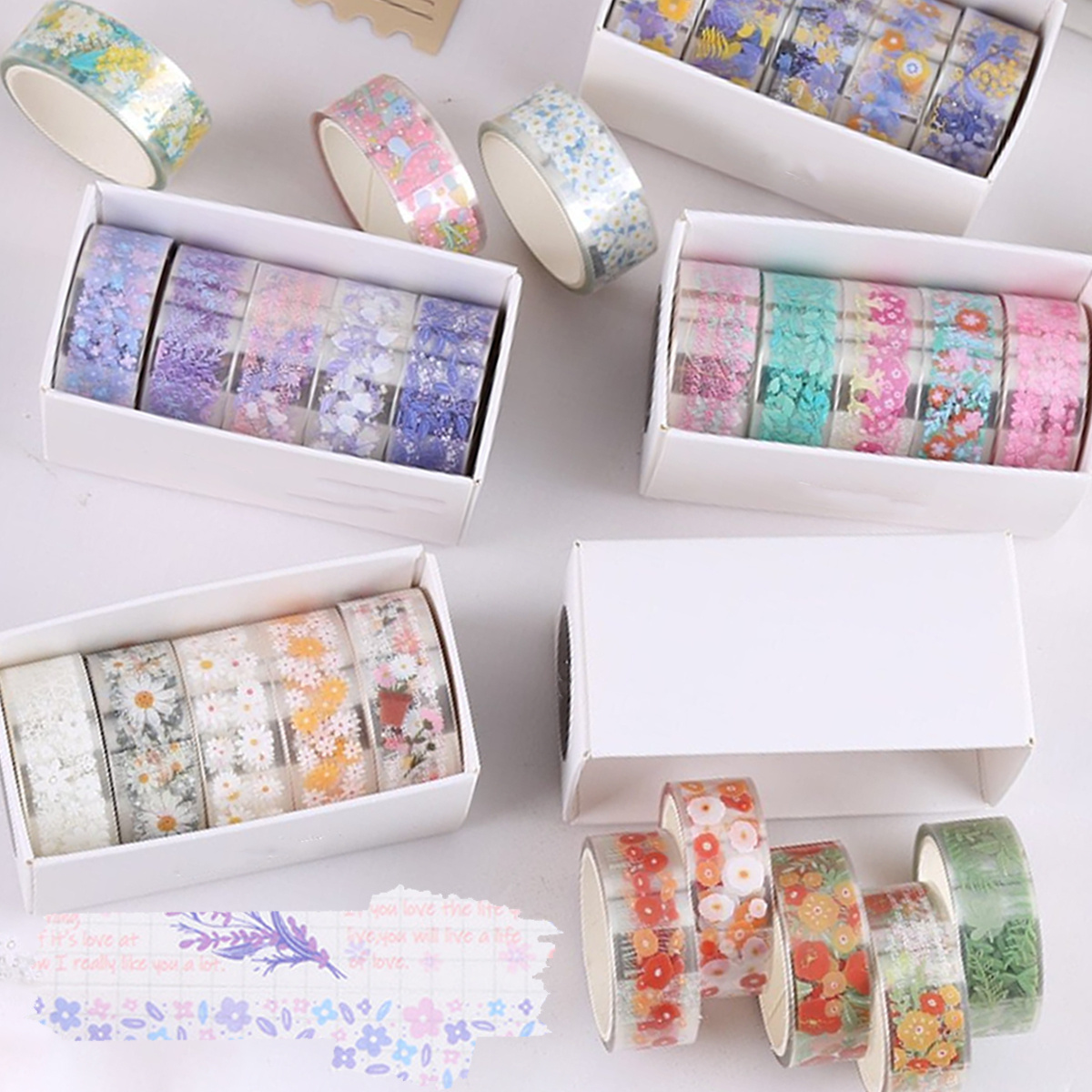 PET Clear WashPET Clear Washi Tape 45MM - 'My Flower Book' ('花手帳' 和紙) from   at Mic Moc