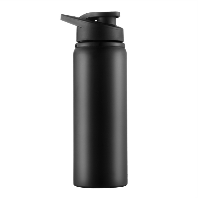 Leakproof Black Matte Stainless Steel Water Bottle With - Temu