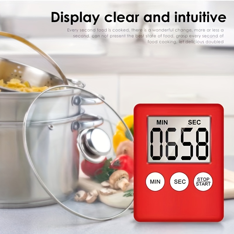 Digital Kitchen Timer Magnetic Cooking LCD for Food Household Use Loud  Alarm