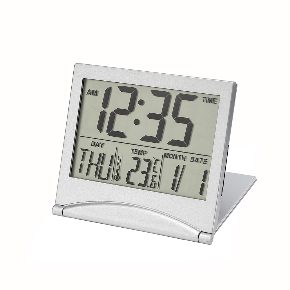 1 Reloj Despertador Digital Plegable Lcd Pantalla Temperatura