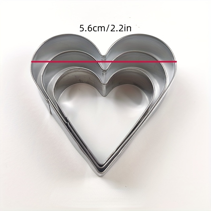 Heart Cookie Cutters, Set of 6, Stainless Steel