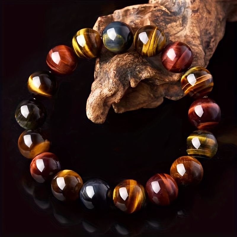 

1pc, Natural Tiger Eye Stone Bracelet Tiger Eye Stone Bracelet 3 Color Tiger Eye Stone Bracelet