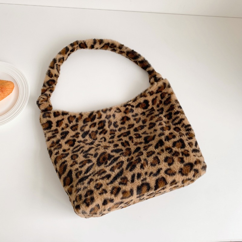 Fuzzy cheetah tote online bag