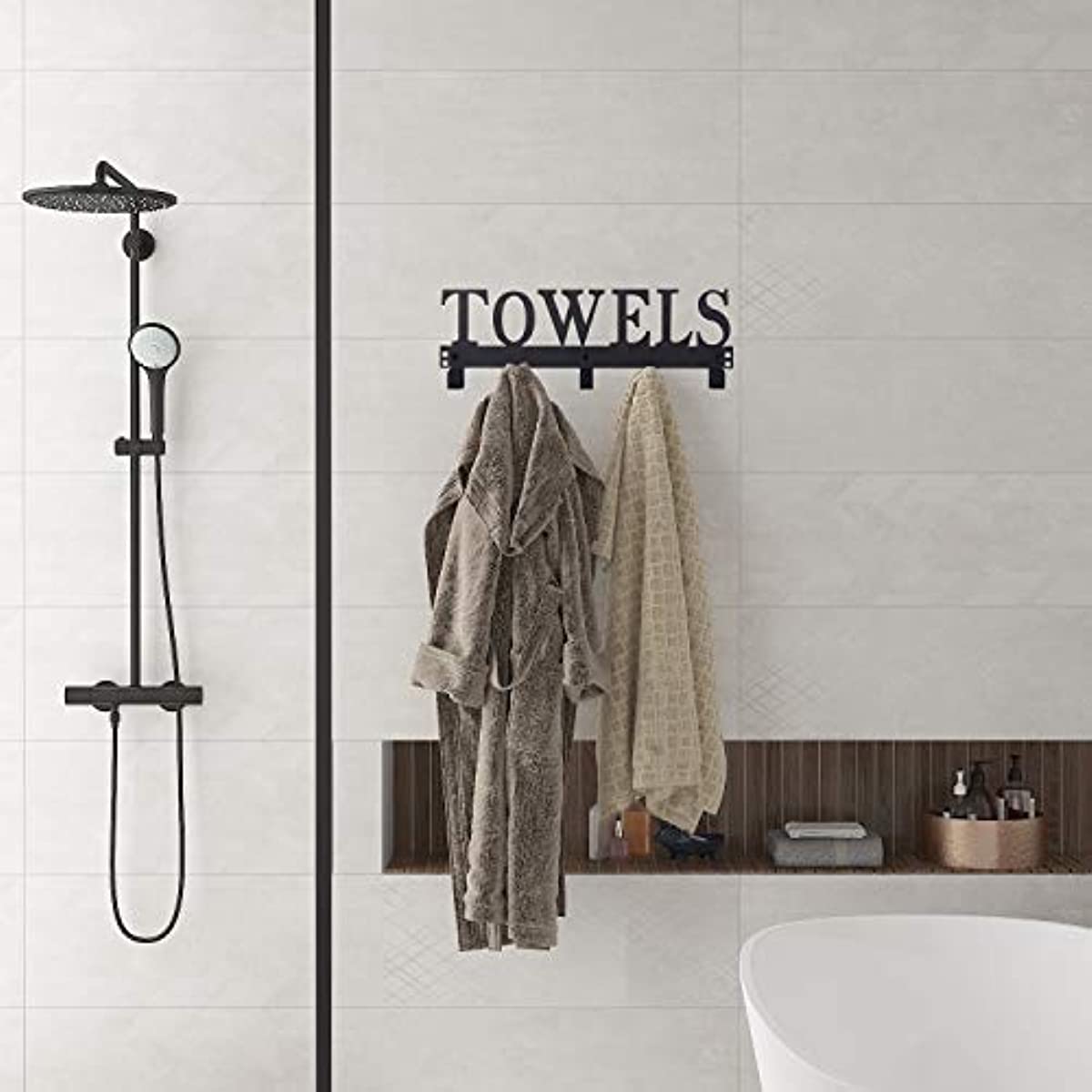 Over The Door Towel Rack Door Rack Hanger Organizer Bathroom Door Rack for  Towels Over The Door Hooks with Shelves Behind Door Towel Holder for