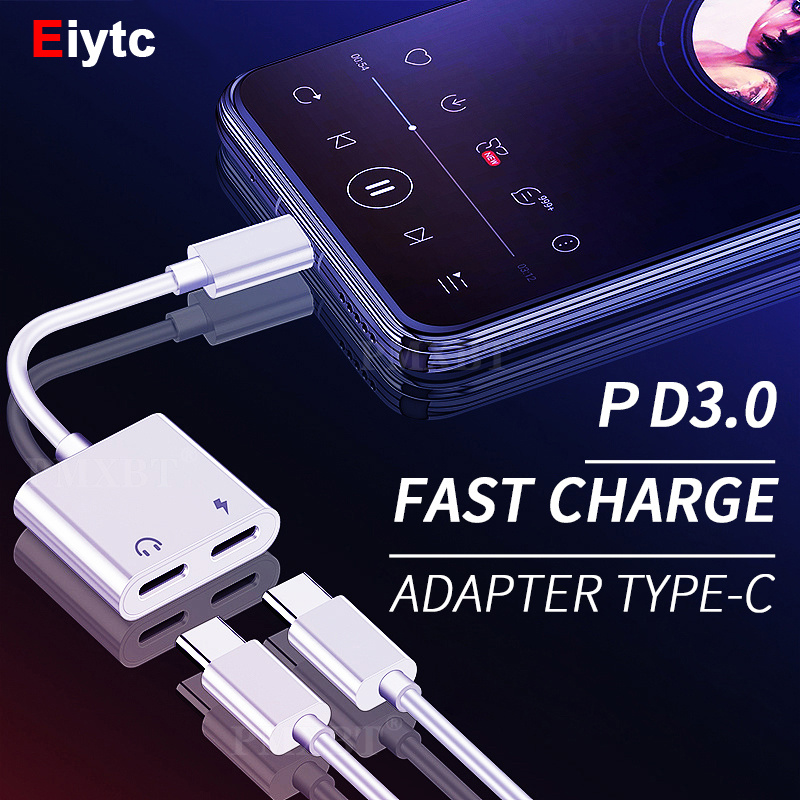 Câble adaptateur double USB-C vers jack 3,5 mm / musique et charge